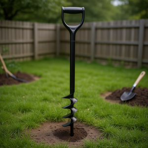 Tarière manuelle pour trous de poteaux, avec tige de 30 cm et foret de 3 pouces, outil de jardinage - Product Image 2