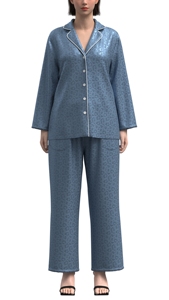 <span class=keywords><strong>Pigiama</strong></span> da <span class=keywords><strong>donna</strong></span> di moda calda <span class=keywords><strong>pigiama</strong></span> da <span class=keywords><strong>donna</strong></span> in seta di ghiaccio in raso Jacquard con nuovo animale a maniche lunghe - Product Image 3