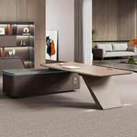 Bureau de direction de luxe haut de gamme, moderne, en forme de L, avec armoire latérale, mobilier de bureau sur mesure