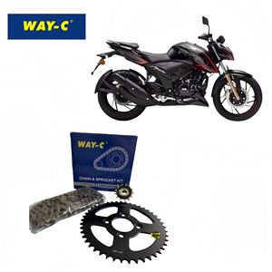 Chaîne et pignon complets WAY-C TVS <span class=keywords><strong>APACHE</strong></span> N9325260 pour <span class=keywords><strong>moto</strong></span> TVS <span class=keywords><strong>APACHE</strong></span> RTR 200 4V - Product Image 2
