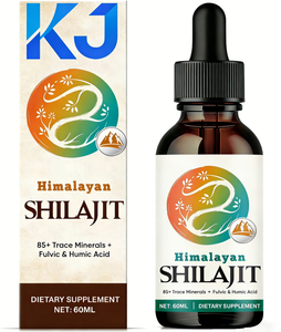 Gouttes liquides de Shilajit de l'Himalaya 60 ml, 85+ minéraux traces avec acide fulvique et humique, complément alimentaire naturel pour l'énergie et le soutien immunitaire - Product Image 1