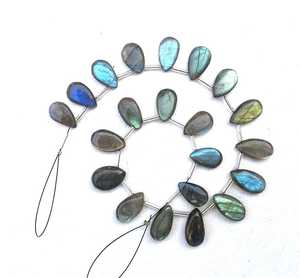 ลูกปัดพลอยลาบราดอไรต์ธรรมชาติ20ชิ้นรูปทรงลูกแพร์เรียบสำหรับทำเครื่องประดับ - Product Image 2