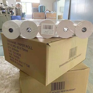 Lot de 5 rouleaux de papier thermique, pour impression logo personnalisé, 80x70mm, rétrécissement - Product Image 2