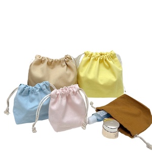 Cotton Linen Muslin Drawstring Bag Reusable Custom Logo Printed Cosmetic <b>Make</b>-<b>up</b> Packaging <b>Pouch</b> - Product Image 1