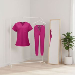Uniformes Médicos Rosados Unisex, Tela Elástica en 4 Direcciones, Transpirable, Uniformes de Farmacia, Etiquetas Personalizadas, Uniformes de Enfermería con Spandex - Product Image 1