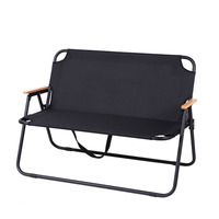 Chaise de jardin pliante en métal à double siège, légère et portable, pour l'extérieur, la chambre, le salon, l'école, la salle de sport
