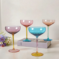 Magnifique ensemble de verres à vin en cristal électroplaqué de couleur violette, verres à vin de luxe, gobelet à vin rouge pour fête, mariage