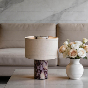 <span class=keywords><strong>Lampe</strong></span> de <span class=keywords><strong>table</strong></span> en marbre de luxe avec abat-jour en tissu |   <span class=keywords><strong>Lampe</strong></span> de chevet décorative moderne pour salon et chambre à coucher - Product Image 6