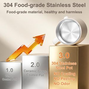 Olla eléctrica multifunción de 1.6L con tapa de vidrio y cocedor de huevos eléctrico, ¡la más vendida! - Product Image 2