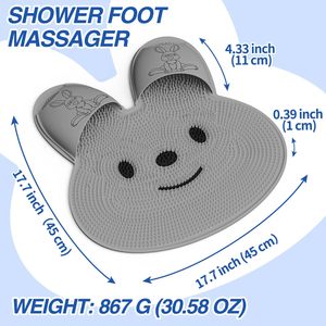 Alfombrilla de Silicona para Baño con Diseño de Pata de Conejo, <span class=keywords><strong>Antideslizante</strong></span>, Ecológica, Duradera, para Masaje de Espalda y Eliminación de Piel Muerta - Product Image 5