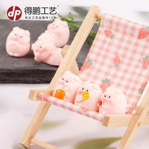 Resin <b>Miniature</b> Pig Figurines Animal Shape Home Decoration Craft Artistic D1427 - Product Image 3