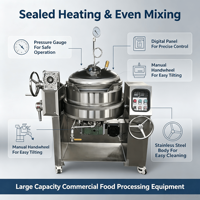 Mélangeur Électrique Industriel Grande Capacité pour la Cuisson de Viande et de Pâtes (Rendang)