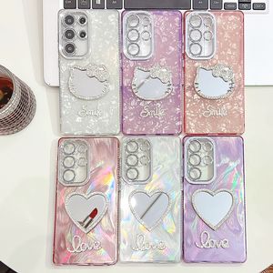 Funda de espejo de diamante de lujo para <span class=keywords><strong>Iphone</strong></span> 16E 16 15 14 Pro <span class=keywords><strong>13</strong></span> Pro Max Bling Plating IMD funda de teléfono Love Cat Protector de lente de cámara - Product Image 3