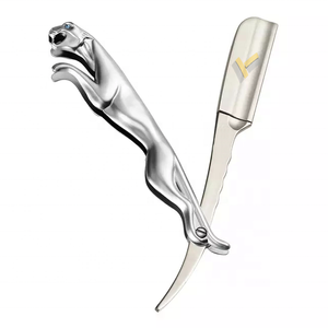 Vente en gros de rasoirs à lame unique en acier inoxydable de qualité supérieure Bikini droit en métal avec logo personnalisé pour le visage et le corps - Product Image 4