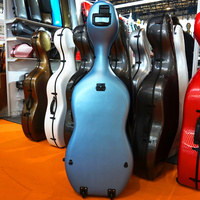Vente en gros Étui pour violoncelle en fibre de carbone bleu arénacé Étui pour violoncelle 4/4 Étui rigide pour violoncelle en fibre de carbone 3.6kg