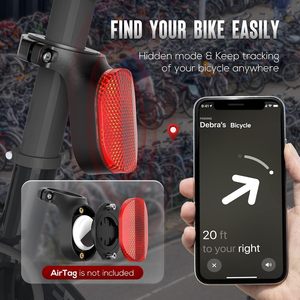 Support de vélo pour balise intelligente iOS Find My Device avec localisateur AirTag et traceur GPS 4G, contrôle par application, matériau ABS - Product Image 2
