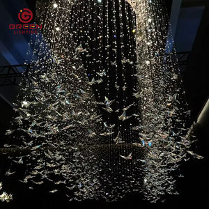 פרפר יוקרתי מותאם אישית בצורת k9 קריסטל הוביל תקרה גבוהה עבור ציורי קיר בית מלון כולל - Product Image 6