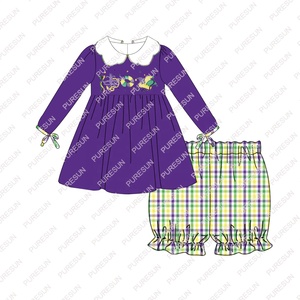 Puresun – ensemble <span class=keywords><strong>de</strong></span> vêtements pour bébés filles, nouveau design, short festonné, à carreaux tissés, tenues <span class=keywords><strong>de</strong></span> boutique pour filles - Product Image 3