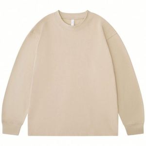 Sweat-shirt pour homme en coton tricoté, col rond, manches longues, couleur unie, logo personnalisé, qualité supérieure, vente en gros - Product Image 5