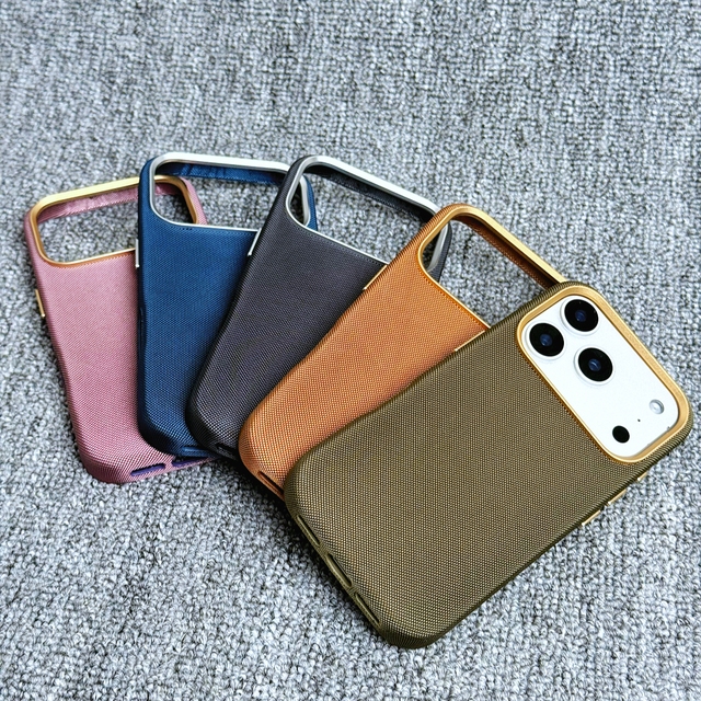 2026 New Woven Fabric Cloth Magnetic Phone Case for iPhone 17 16 15 14 Pro Max Plus