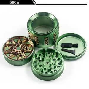 40mm Metal Zinc Alloy <b>Herb</b> Grinder Hot Selling 4-Layer Flat Tobacco Grinder Customizable Logo Portable <b>Smoke</b> Grinder - Product Image 2