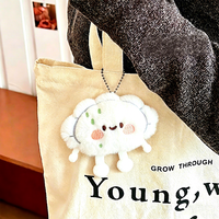 Porte-clés en peluche Kawaii en forme de dumpling et de sushi, mignon et doux, breloque de sac, pendentif de dessin animé, mini jouet en peluche, cadeau souvenir, logo personnalisé