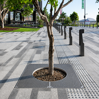 Grilles d'arbres carrées en métal pour accessoires urbains, grilles d'arbres en fonte pour extérieur, grilles d'arbres en acier découpées au laser pour trottoirs