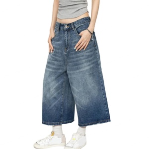 Nuevas llegadas al por mayor: Pantalones cortos vaqueros holgados de mezclilla pesada estilo hip-hop desgastado vintage para hombre - Product Image 5