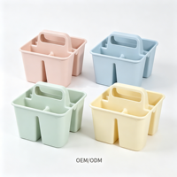 MONR Panier de Douche Empilable Écologique Portable en Plastique avec Poignée, Organisateur de Rangement pour Douche à Compartiments, Rangement Salle de Bain