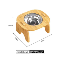 Accessoires pour animaux en acier inoxydable Céramique 15 degrés de protection cervicale Support de bol de nourriture pour chat et chien Mangeoire pour chien