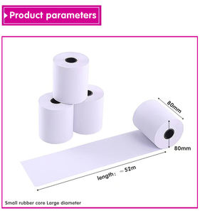 Papel Térmico Jintian 8080 ODM para <span class=keywords><strong>Dispensador</strong></span>, 80x80mm, 70gsm, Blanco, 100% Pulpa de Madera Virgen, para Caja Registradora POS, Sin Atascos de Papel, OEM - Product Image 2