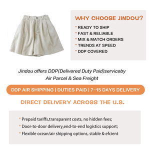 Pantalones cortos casuales <span class=keywords><strong>de</strong></span> cintura alta para mujer, <span class=keywords><strong>de</strong></span> pana gruesa, <span class=keywords><strong>de</strong></span> pierna ancha, con botones, talla grande, otoño-<span class=keywords><strong>invierno</strong></span> 2026 - Product Image 3