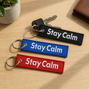 Custom Logo Airplane Car Motorcycle Fabric Woven Key Tag Automotive Jet Tag Customizable Letter Embroidered Keychain - Product Image 4
