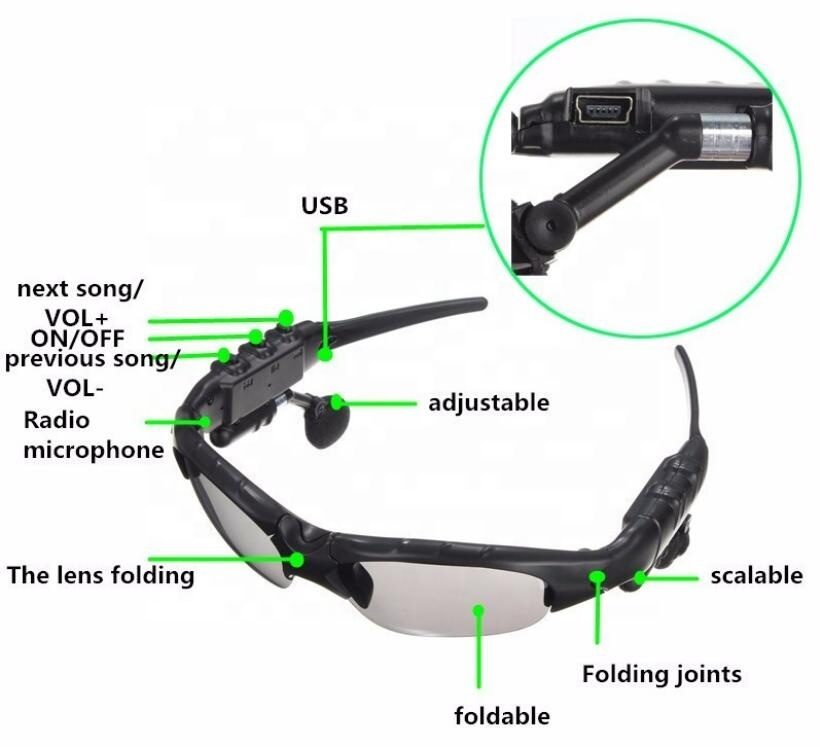 Lunettes Intelligentes Traducteur IA - Traduction 110 Langues, Lentilles Photochromiques, Bluetooth