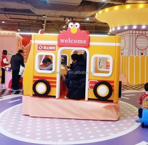 Équipement de jeu intérieur électrique pour enfants, balançoire douce en forme d'autobus, manèges amusants, aire de jeux pour enfants, capacité 400 kg, 4 aciers - Product Image 2