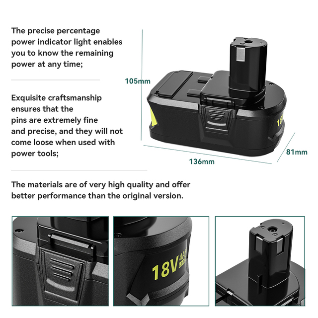 OEM ODM Lithium Battery Pack Replacement P107P108 for Power Tool Drill Gaming & Camera Use Stock Available