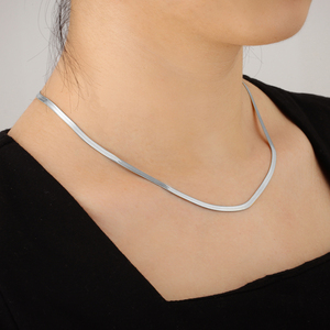 3 מ "מ 5 מ" מ 14 ק "מ זהב לבן שרשרת נשים בנות תכשיטים טרנדיים מתנות תכשיטים טרנדיים מתנות חידניות הלהב שרשרת נחש - Product Image 6