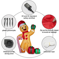 Décoration de Noël géante personnalisée en forme d'homme en pain d'épices, en polyester imperméable et réutilisable, respectueuse de l'environnement, pour événements extérieurs
