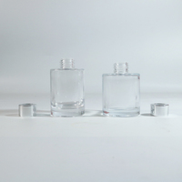 4.5oz 50ml diffuseur d'arôme en verre clair bureau à domicile vide plat roseau bouteille de parfum gel Surface bouchon à vis 150ml 120ml capacité