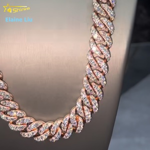 16mm Width <strong>Fashion</strong> Iced Out Hip Hop Jewelry VVS Moissanite Diamond 925 Sterling Silver Miami Cuban Link Chain <strong>Necklace</strong> - Product Image 2