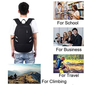 Custom Waterproof Large Capacity Geometric Pattern Zipper Closure <strong>Black</strong> <strong>School</strong> <strong>Backpack</strong> with USB Port for Students Laptop - Product Image 6