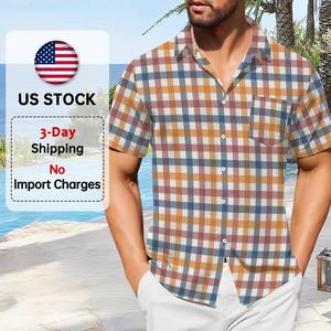 Camisa Hawaiana Personalizada para Hombre, Estampada con Inyección de Tinta, Diseño Clásico a Medida con un Moderno Patrón a Cuadros - Product Image 1