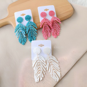 Marble Acetate Acrylic Palm <strong>Leaf</strong> Dangle Earrings Multi Color Hollow Cutout Feather <strong>Leaf</strong> Drop Earrings Bohemian Beach <strong>Jewelry</strong> - Product Image 3