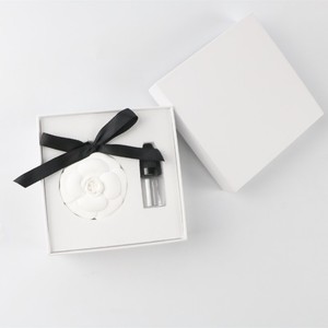 Luxury Gift Hanging Car Wardrobe Aroma Pendant Air Freshener Porcelain Scented <strong>Ceramic</strong> Camellia Flower Essential Oil <strong>Diffuser</strong> - Product Image 6