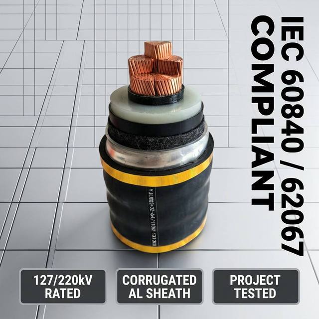 64/110kV 110kV XLPE Insulated Underground HV Power Cable YJLW02 YJLW03-Z Waterproof Corrugated Al Sheath IEC 60840 630mm 800mm