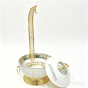 Chauffe-<span class=keywords><strong>Plat</strong></span> Suspendu Liyunda de Luxe en Acier Inoxydable Or Blanc Noir Argent pour Buffet avec <span class=keywords><strong>Couvercle</strong></span> Suspendu - Product Image 3