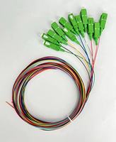 Suministro de fábrica SC APC Cable de conexión de fibra óptica codificado por colores 12 Core SM 0,9mm para empalme de terminación FTTH ODF