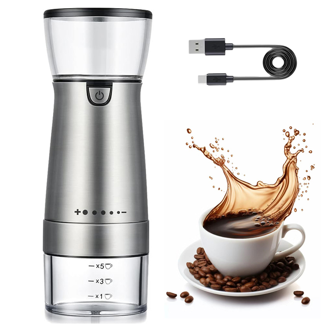 Mini Cordless Burr Small Coffee Bean Grinder Automatic USB Rechargeable Portable Electric Coffee Grinder for Coffee Bean