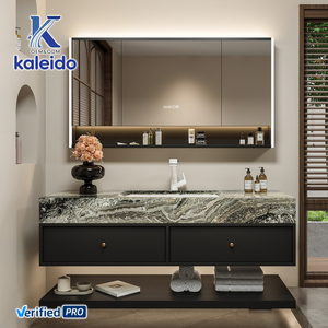 Современная роскошная тумба для ванной Kaleido 2026 года, изготовленная на заказ, с фурнитурой и смесителем. Самый продаваемый туалетный столик для ванной комнаты - Product Image 1