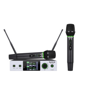 Microphone sans fil double XLR de haute qualité, avec boîtier métallique, 2 antennes, portée de 100 m, pour conférences et performances - Product Image 1